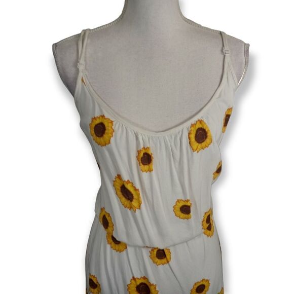 J FOR JUSTIFY WHITE & YELLOW SUNFLOWER PRINT MAXI DRESS SZ.2X EUC - Picture 3 of 11